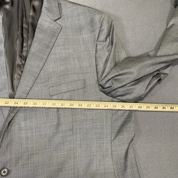 Lauren Ralph Lauren Blazer Mens 54L Gray Plaid Wool Two Button Sport Coat Jacket